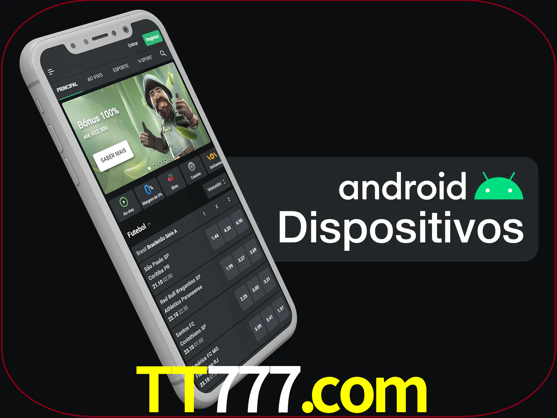 O aplicativo suporta a maioria de todos os dispositivos Android.