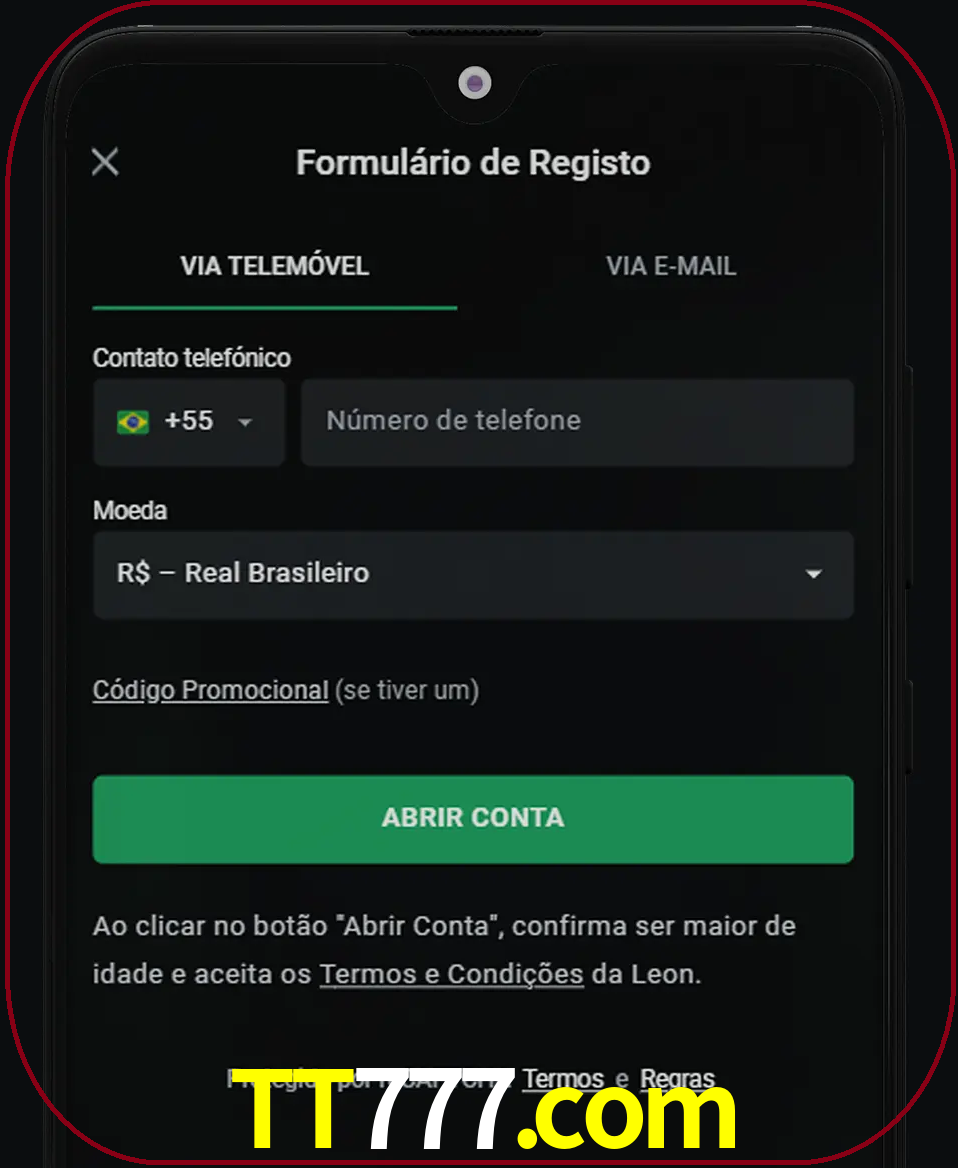 Abra o aplicativo e inicie o processo de registro.