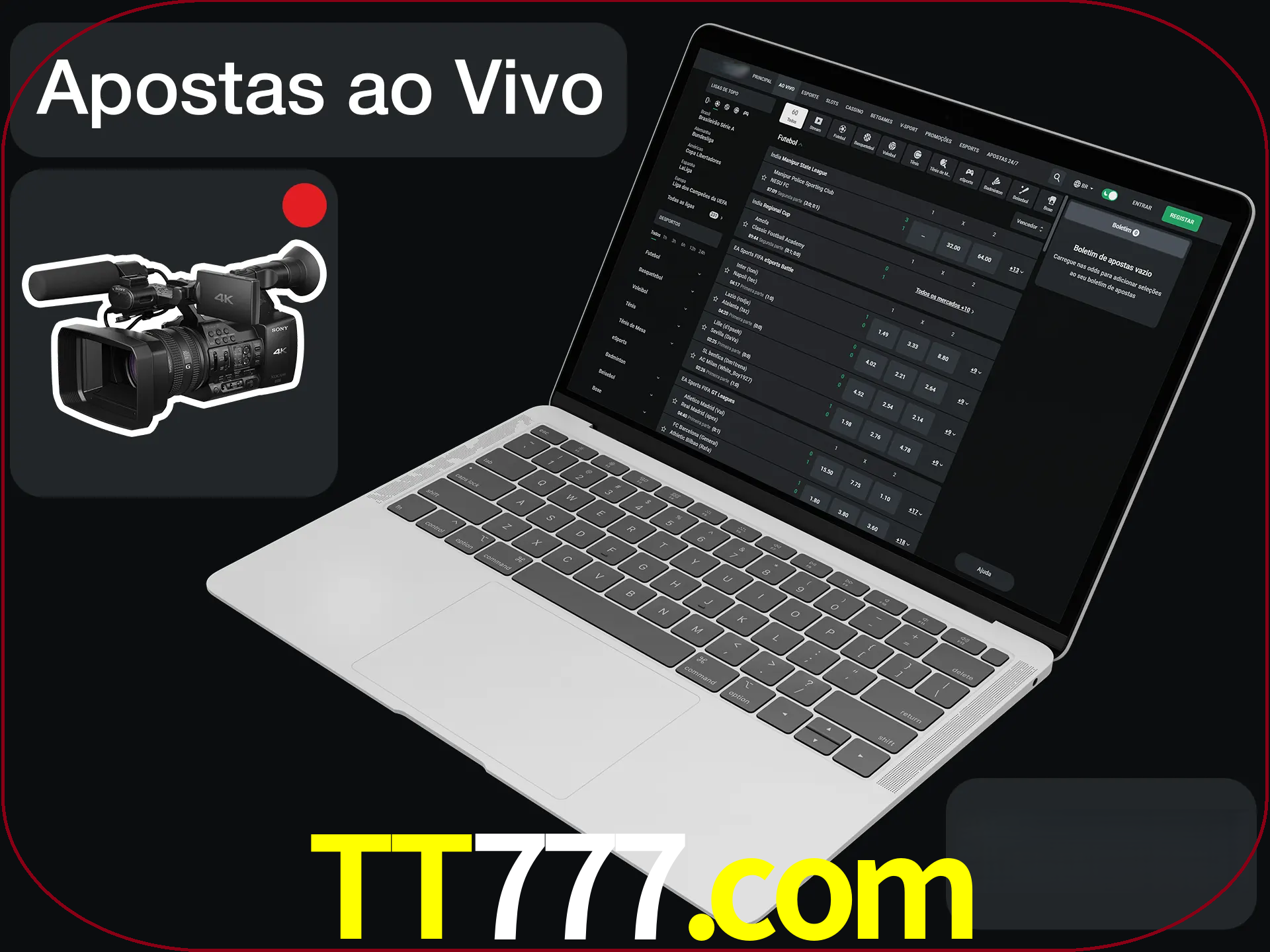 Aposte em formato ao vivo em nosso site.