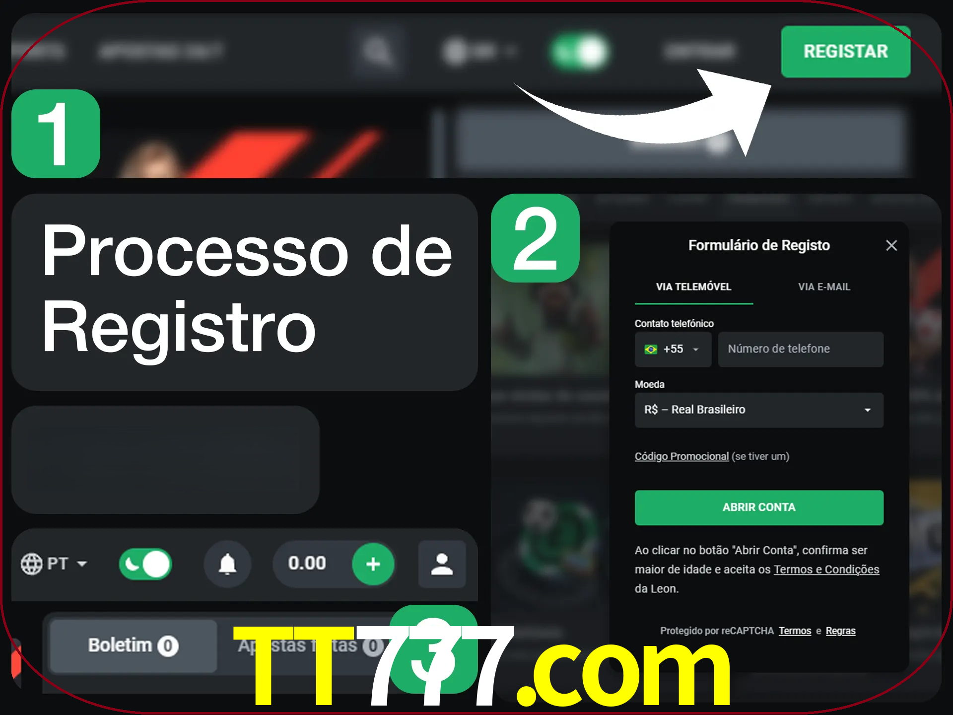 O processo de registro na LeonBet é simples.